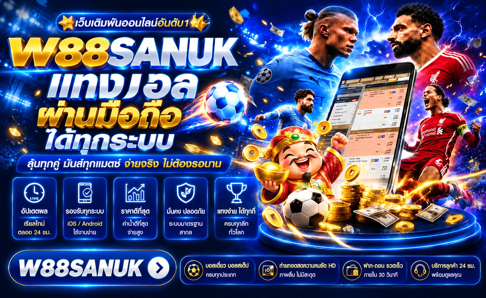 แทงบอลออนไลน์ W88SANUK พร้อมผลบอล