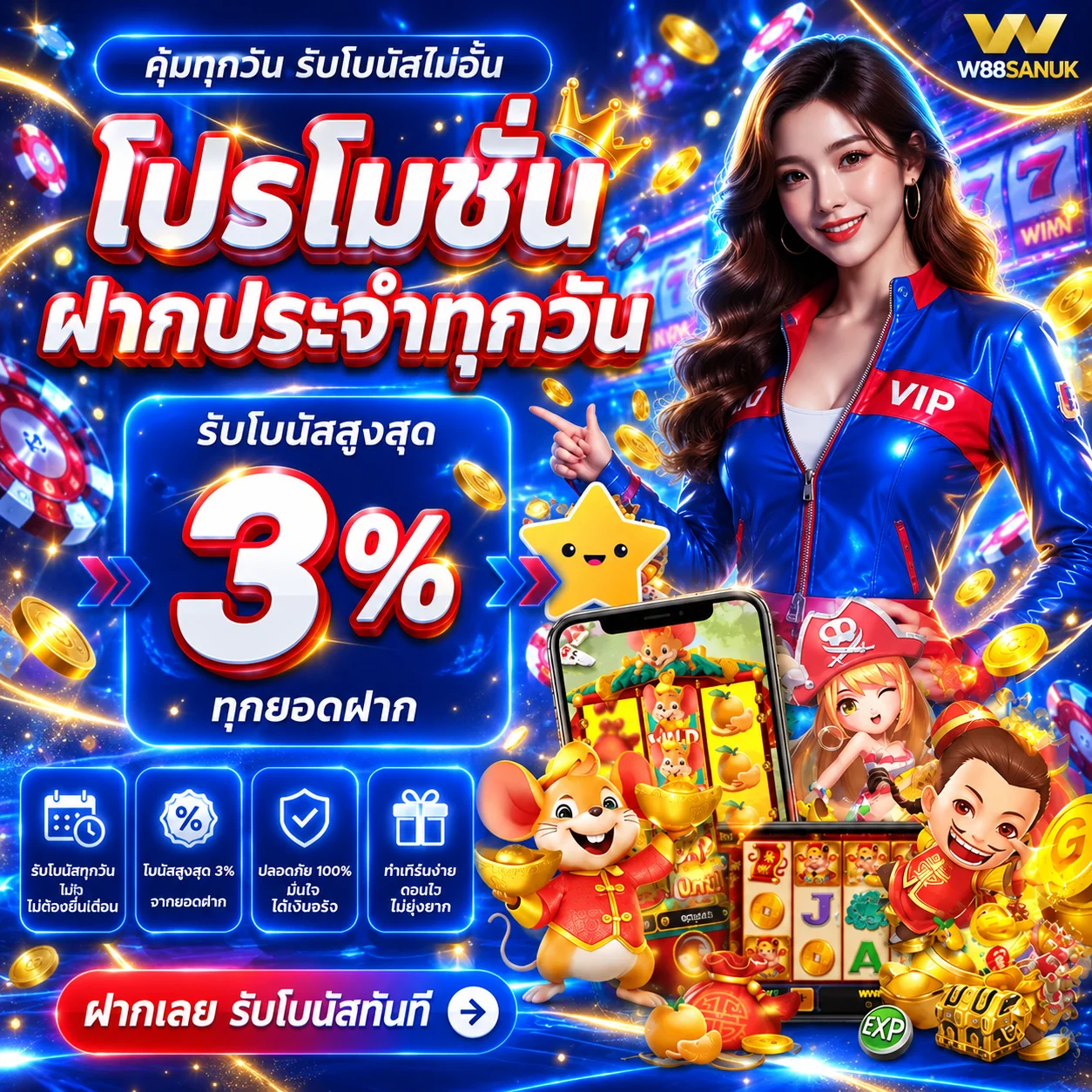 ทดลองเล่น Pragmatic Play บน W88SANUK